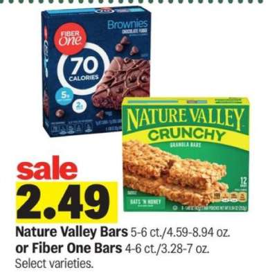 Nature Valley Bars or Fiber One Bars