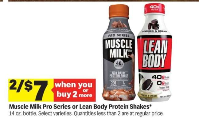 Muscle Milk Pro Series or Lean Body Protein Shakes