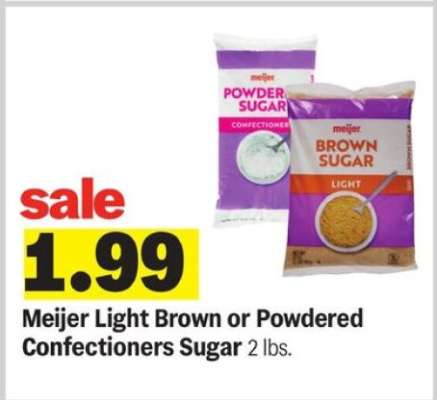 Meijer Light Brown or Powdered Confectioners Sugar