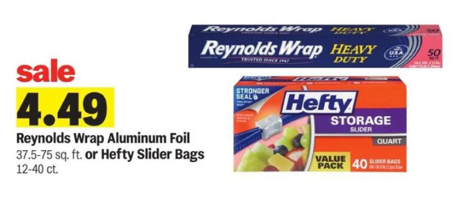 Reynolds Wrap Aluminum Foil or Hefty Slider Bags