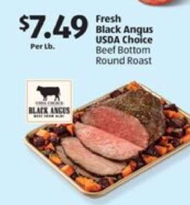 Fresh Black Angus USDA Choice Beef Bottom Round Roast