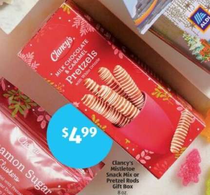 Clancy's Mistletoe Snack Mix or Pretzel Rods Gift Box