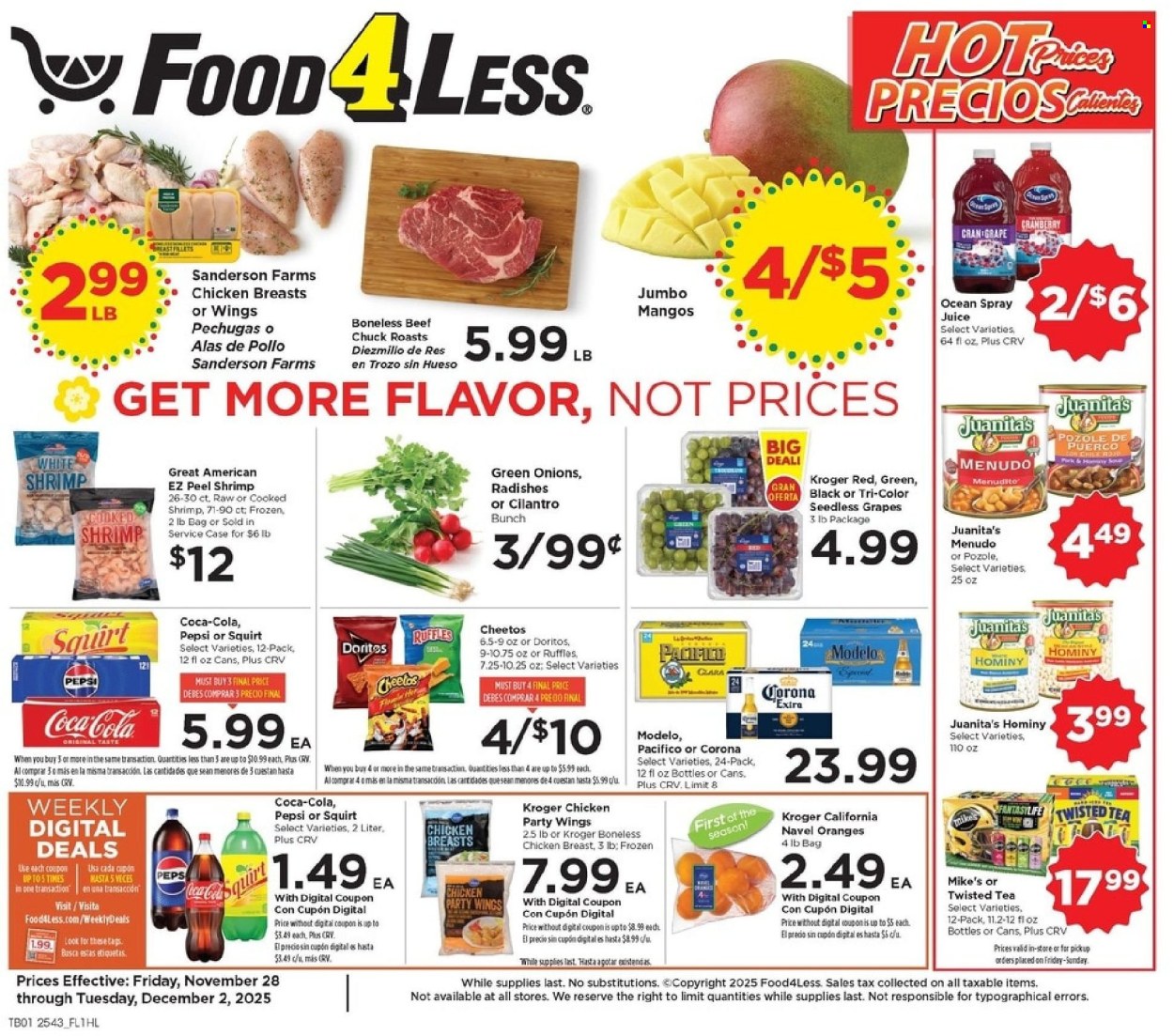 Food 4 Less ad - 11/28/2025 - 12/02/2025. Page 1