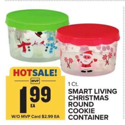 SMART LIVING CHRISTMAS ROUND COOKIE CONTAINER