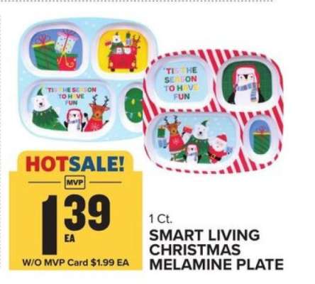 SMART LIVING CHRISTMAS MELAMINE PLATE