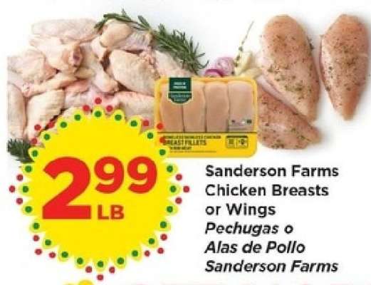 Sanderson Farms Chicken Breasts or Wings