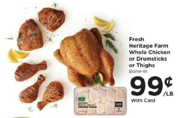 Fresh Heritage Farm Whole Chicken or Drumsticks or Thighs