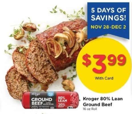 Kroger 80% Lean Ground Beef