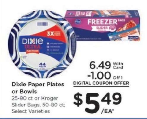 Dixie Paper Plates or Bowls