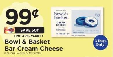 Bowl & Basket Bar Cream Cheese