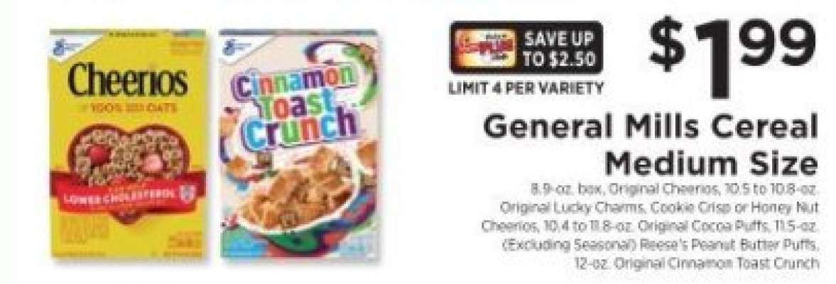 General Mills Cereal Medium Size