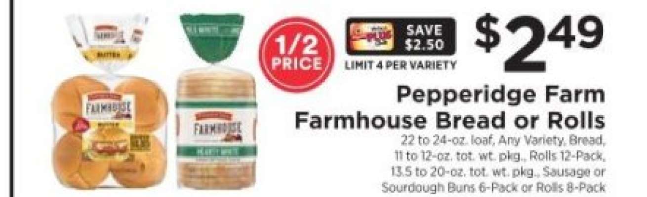 Pepperidge Farm Farmhouse Bread or Rolls