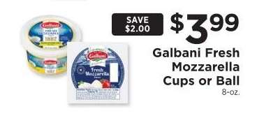 Galbani Fresh Mozzarella Cups or Ball