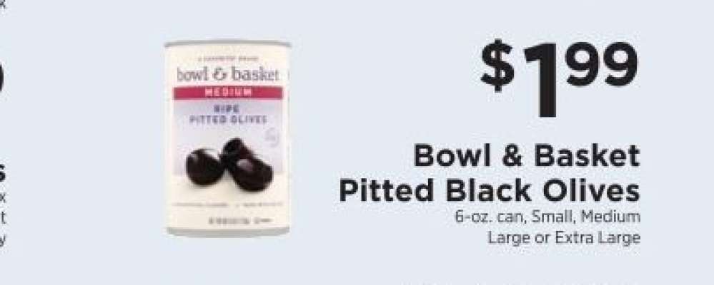 Bowl & Basket Pitted Black Olives