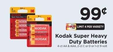 Kodak Super Heavy Duty Batteries
