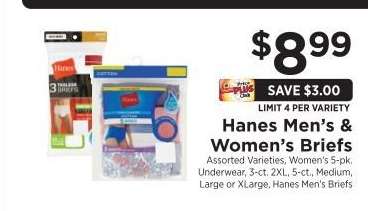 Hanes Men's & Women's Briefs