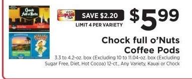 Chock full o'Nuts Coffee Pods