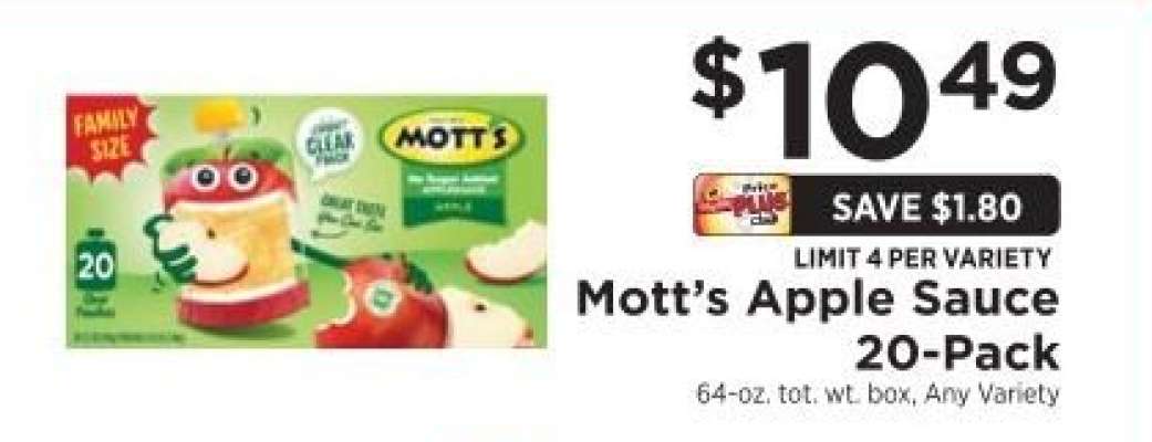 Mott’s Apple Sauce 20-Pack