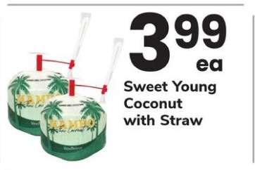 Sweet Young Coconut with Straw