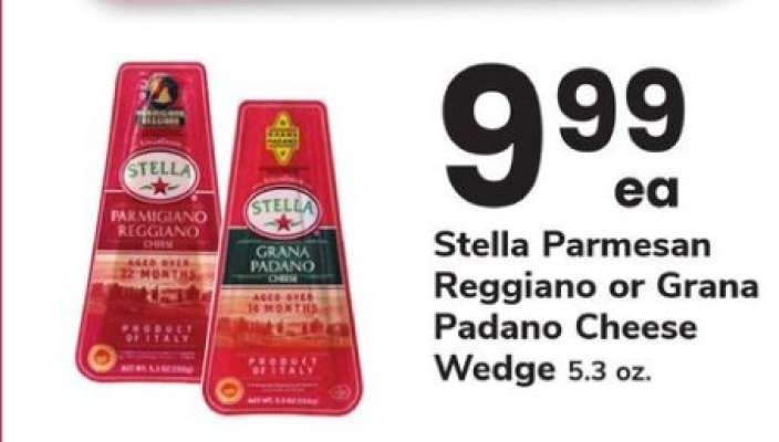 Stella Parmesan Reggiano or Grana Padano Cheese Wedge