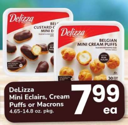 DeLizza Mini Eclairs, Cream Puffs or Macrons