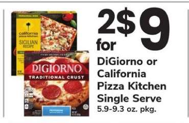 DiGiorno or California Pizza Kitchen Single Serve