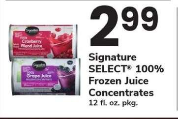 Signature SELECT® 100% Frozen Juice Concentrates