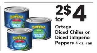 Ortega Diced Chiles or Diced Jalapeño Peppers