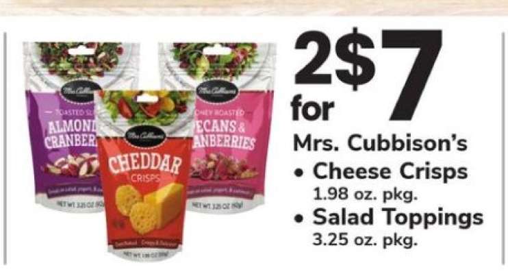Mrs. Cubbison's Cheese Crisps and Salad Toppings