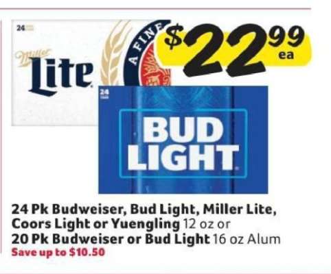 Budweiser, Bud Light, Miller Lite, Coors Light or Yuengling