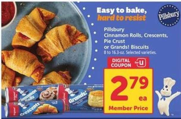 Pillsbury Cinnamon Rolls, Crescents, Pie Crust or Grands! Biscuits