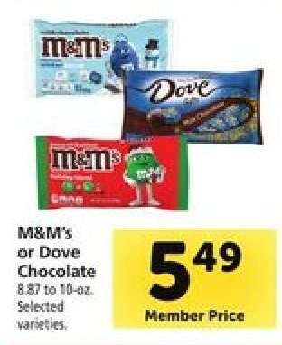 M&M's or Dove Chocolate