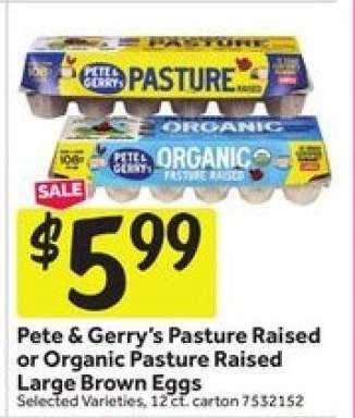 Pete & Gerry's Pasture Raised or Organic Pasture Raised Large Brown Eggs