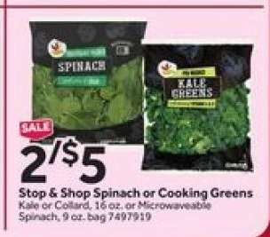 Stop & Shop Spinach or Cooking Greens