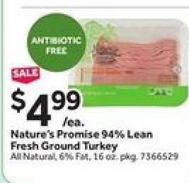 Nature’s Promise 94% Lean Fresh Ground Turkey