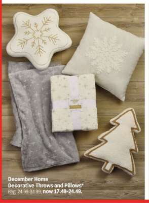December Home Decorative Throws and Pillows