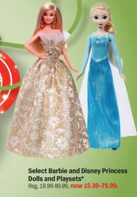 Select Barbie and Disney Princess Dolls and Playsets