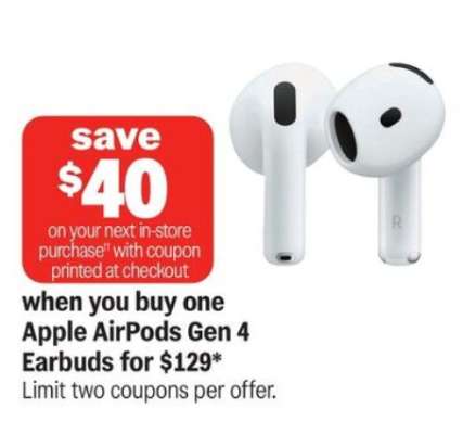 Apple AirPods Gen 4 Earbuds