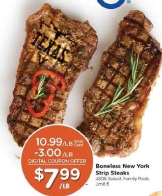 Boneless New York Strip Steaks