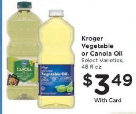 Kroger Vegetable or Canola Oil