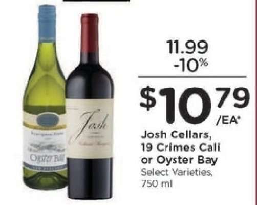 Josh Cellars, 19 Crimes Cali or Oyster Bay