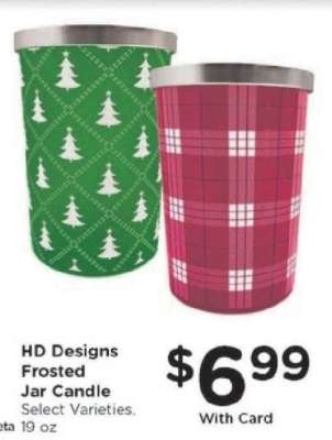 HD Designs Frosted Jar Candle