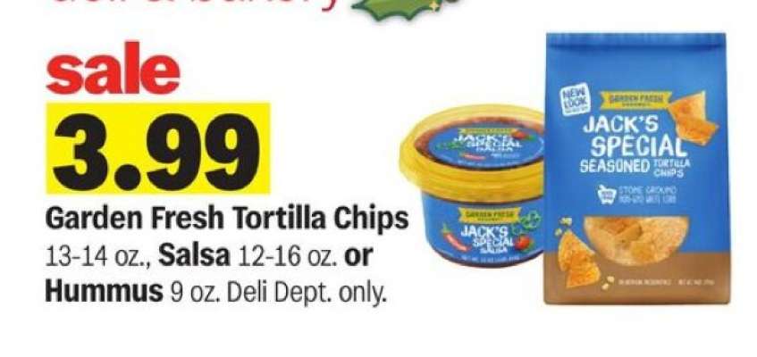 Garden Fresh Tortilla Chips, Salsa or Hummus