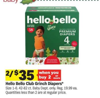 Hello Bello Club Grinch Diapers
