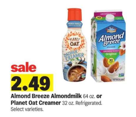 Almond Breeze Almondmilk or Planet Oat Creamer