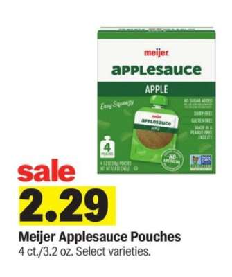 Meijer Applesauce Pouches
