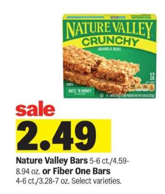 Nature Valley Bars or Fiber One Bars