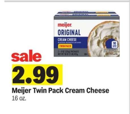 Meijer Twin Pack Cream Cheese