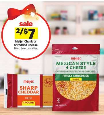 Meijer Chunk or Shredded Cheese