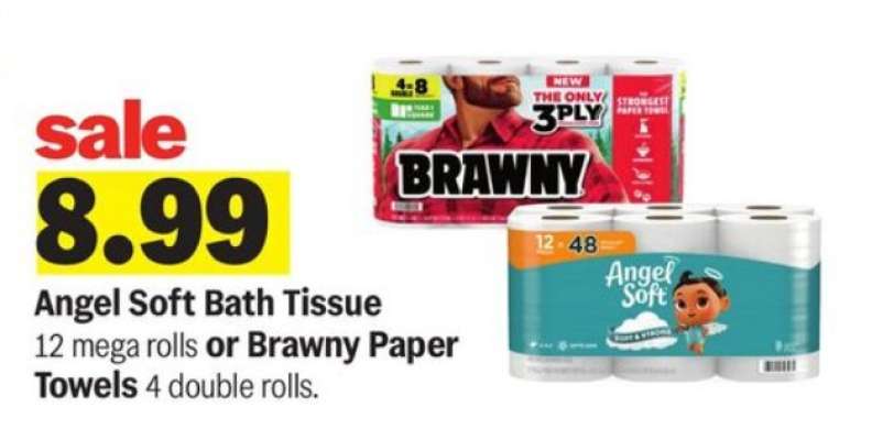 Angel Soft Bath Tissue or Brawny Paper Towels